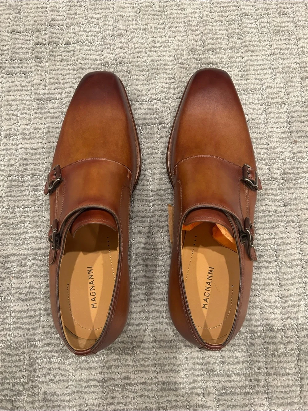 Magnanni Maxon Chestnut Brown Double Monk Strap Oxfords 8